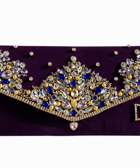 Hand-Embellished Velvet Clutch