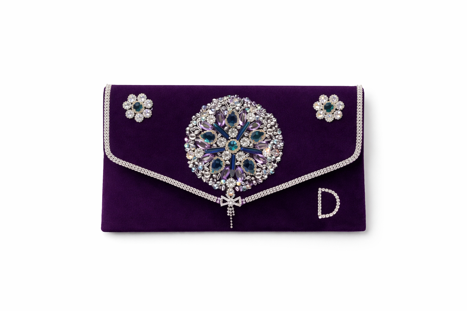 Hand-Embellished Velvet Clutch – Image 3