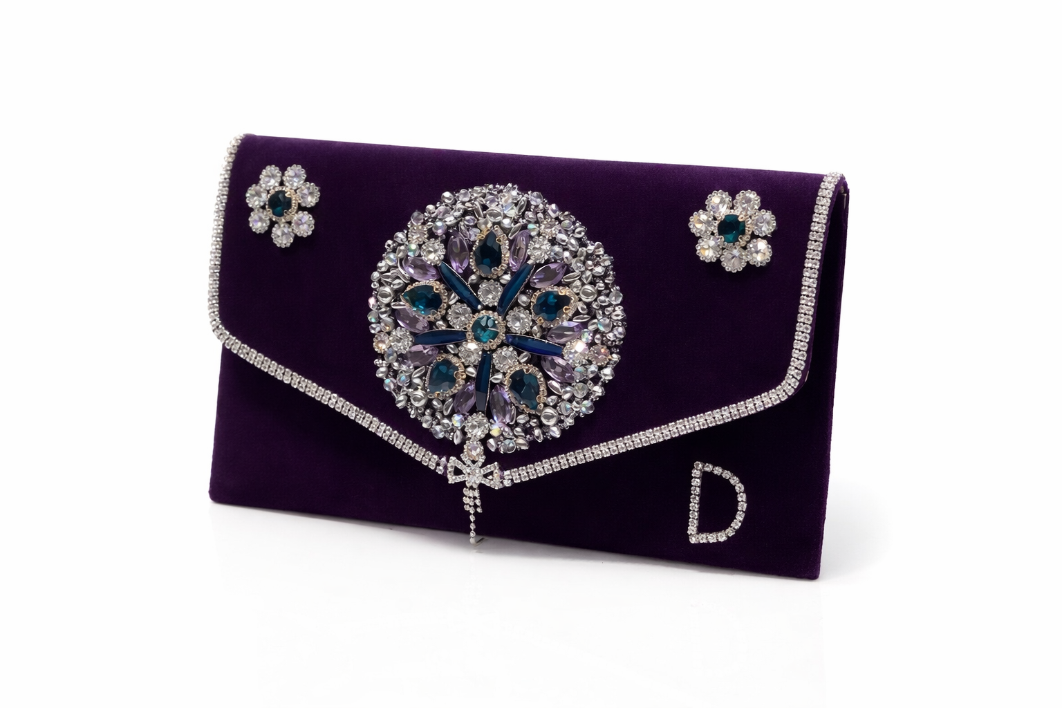 Hand-Embellished Velvet Clutch – Image 4